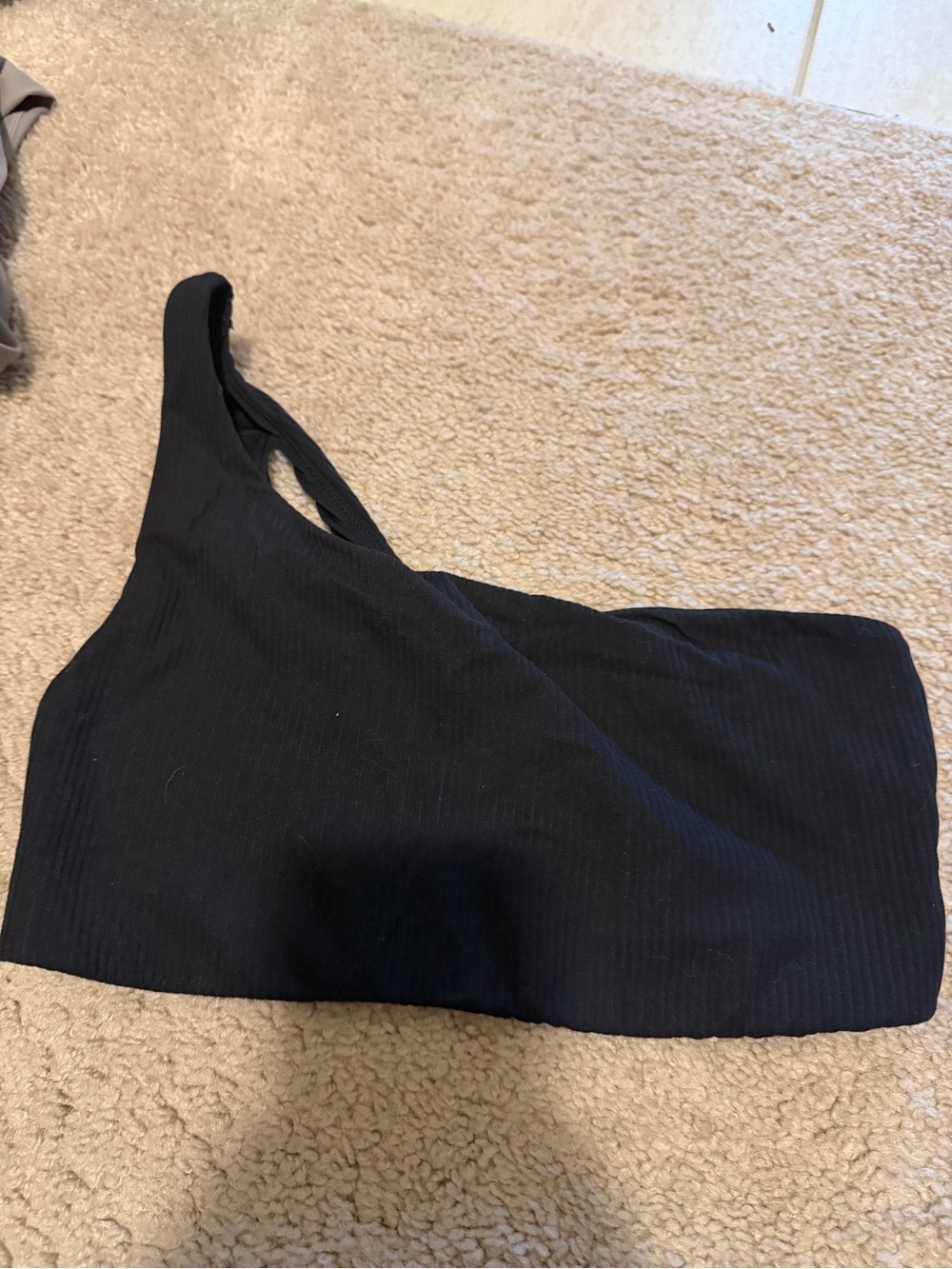 Lululemon Black One-Shoulder Ribbed Sports Bra